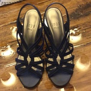 Navy Heeled Sandals